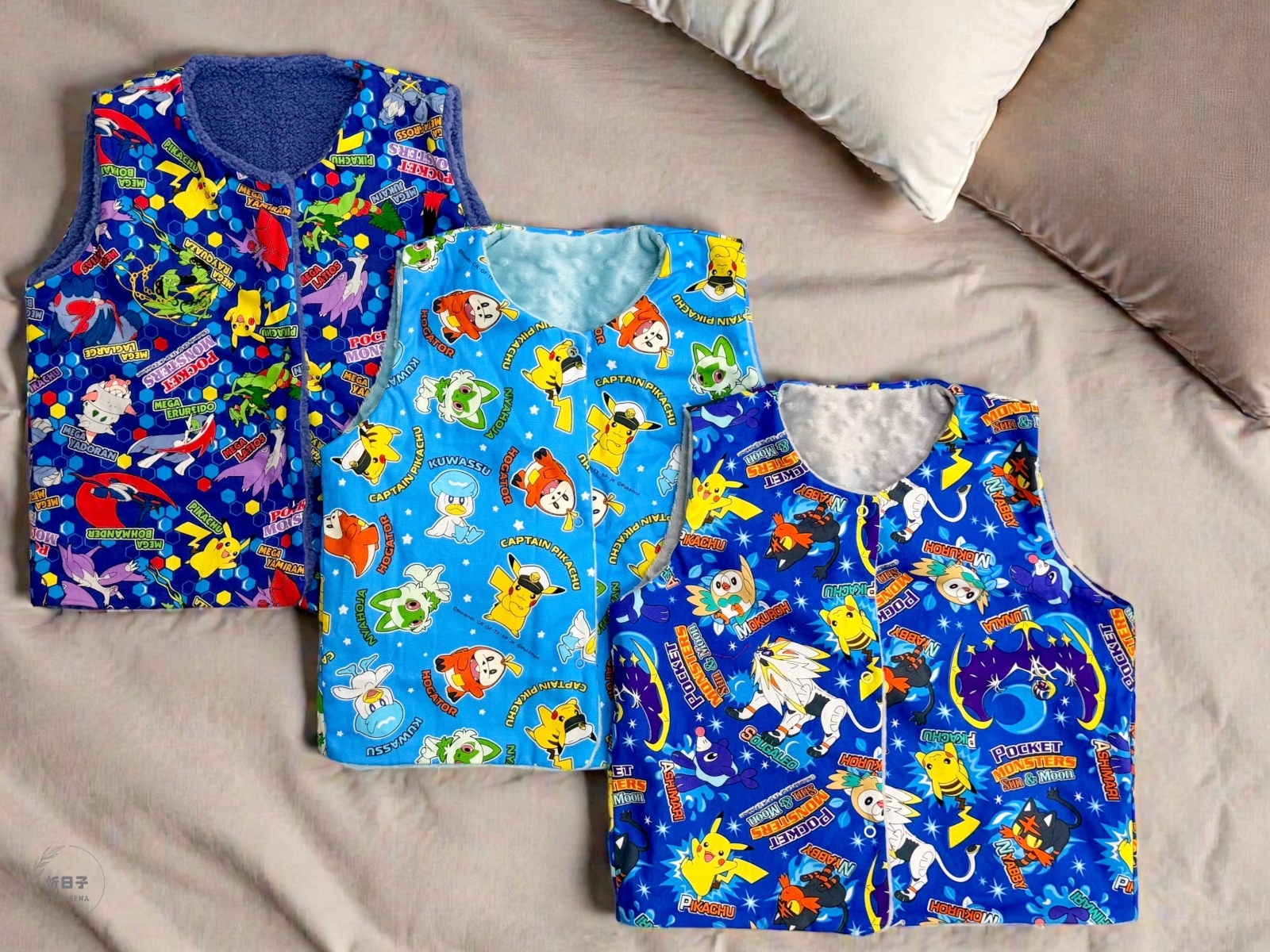 兒 x 日常物｜伊布作．主題圖案孩童背心。寶可夢．恐龍．交通工具