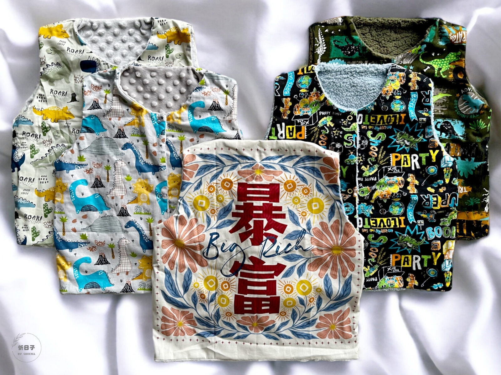 兒 x 日常物｜伊布作．主題圖案孩童背心。寶可夢．恐龍．交通工具