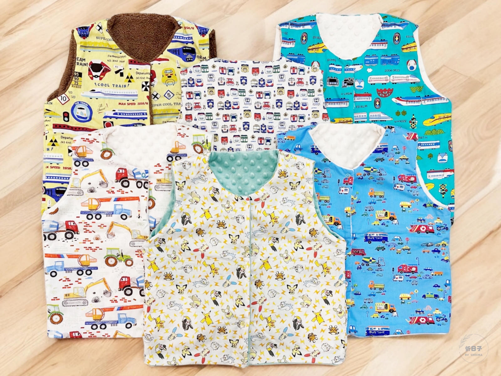 兒 x 日常物｜伊布作．主題圖案孩童背心。寶可夢．恐龍．交通工具